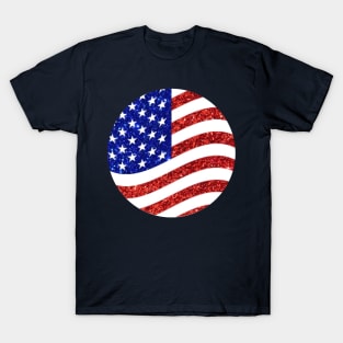 American Flag Glitter T-Shirt